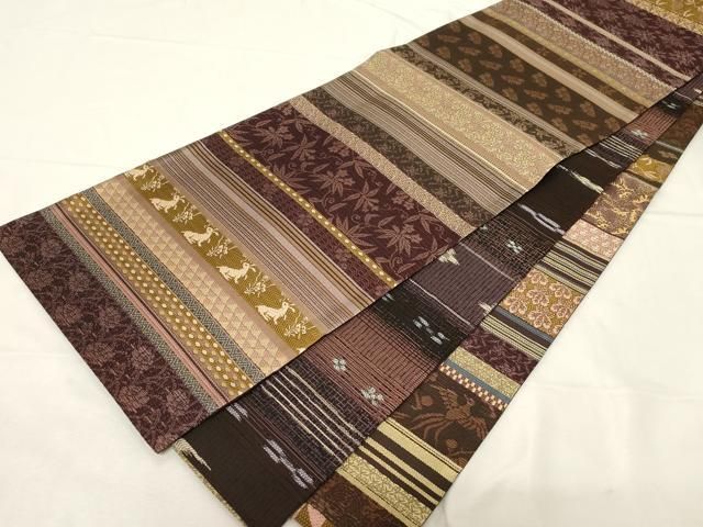 平和屋着物 両面 全通柄袋帯 花兎 荒磯 名物裂 金糸 やまと誂製 正絹 dy