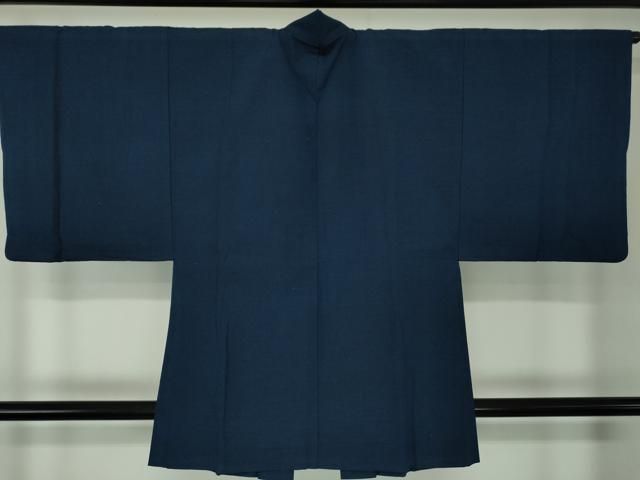  平和屋着物 男性 紬 アンサンブル 色無地 紺地 正絹 ps 着物セット 着物 浴衣