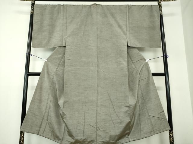 平和屋着物 男性 紬 アンサンブル キングサイズ 長羽織 髭紬 鈍色 正絹 ps