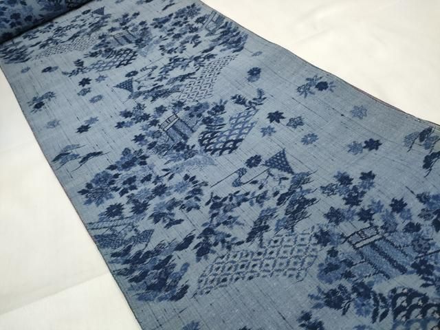 平和屋着物 夏物 東京の老舗呉服問屋 菱一 地織紬 反物 着尺 茶屋辻 小千谷織物謹製 証紙付き zzz