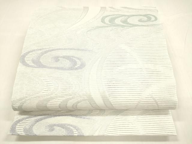 平和屋着物 夏物 六通柄 京袋帯 流水草葉文 銀糸 cm