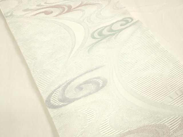 平和屋着物 夏物 六通柄 京袋帯 流水草葉文 銀糸 cm