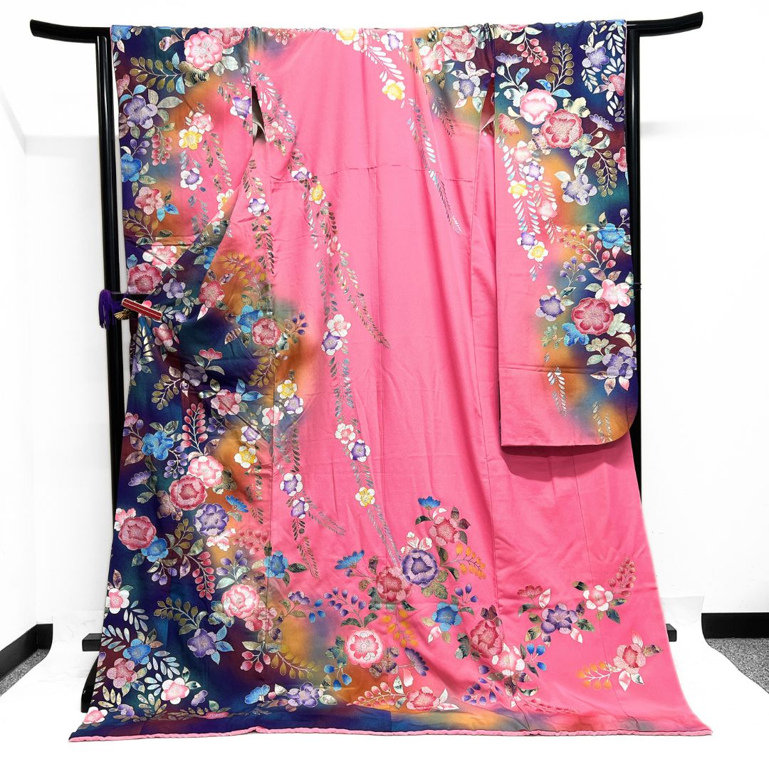 色掛下 金彩 銀彩 彩箔 辻ヶ花 比翼付き 着物 123b d ms - メルカリ