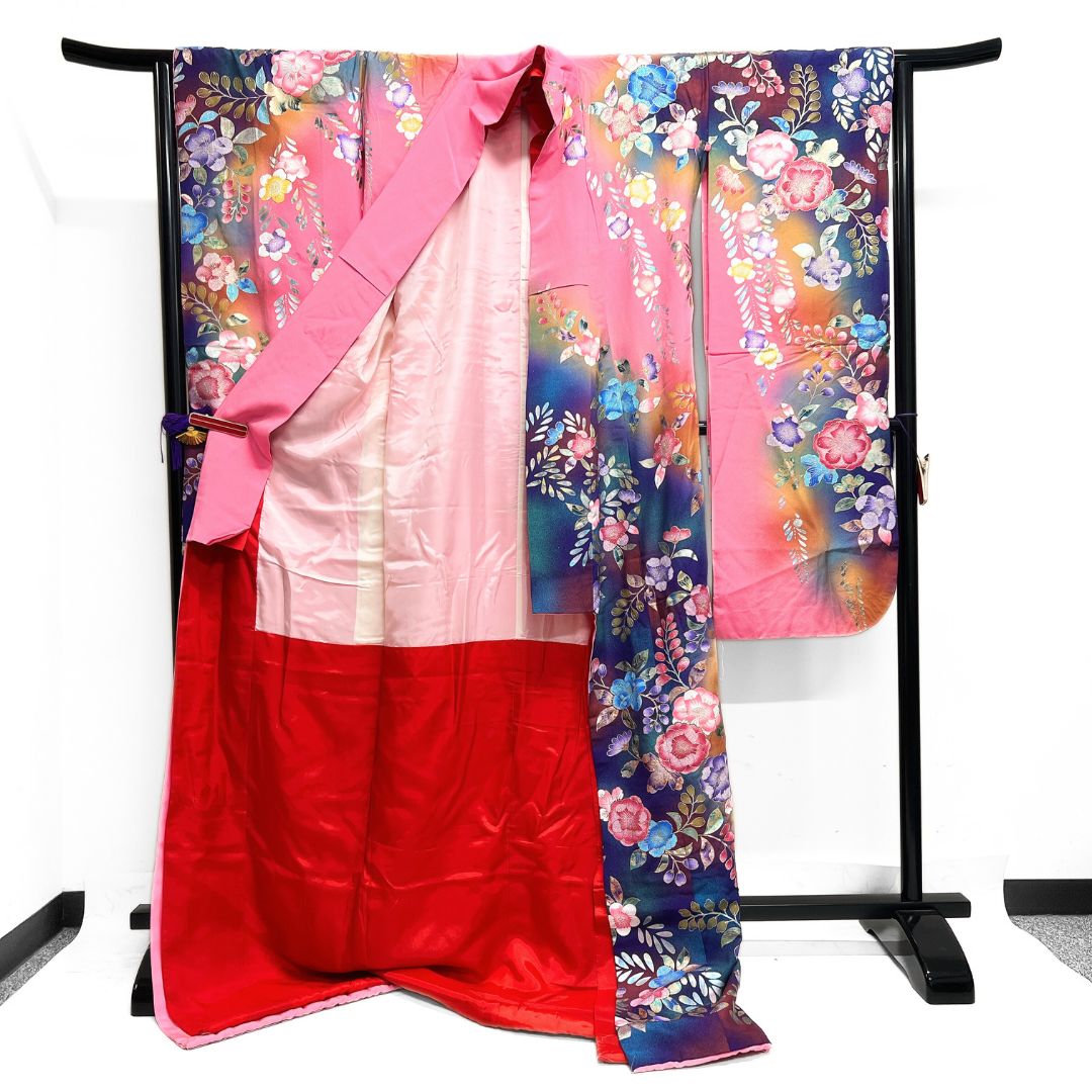 色掛下 金彩 銀彩 彩箔 辻ヶ花 比翼付き 着物 123 b d ms