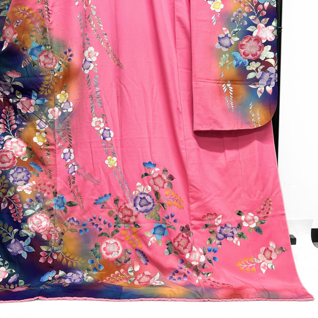  色掛下 金彩 銀彩 彩箔 辻ヶ花 比翼付き 着物 123 b d ms 振袖 着物