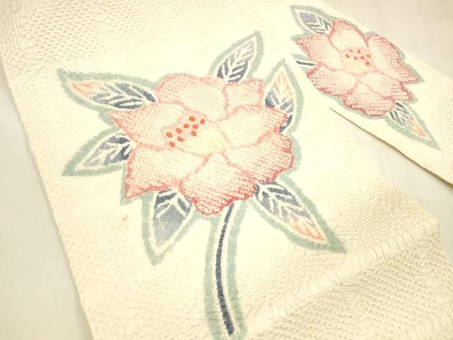 平和屋着物 名門 藤娘きぬたや 総絞り 九寸名古屋帯 草花文 正絹 cm