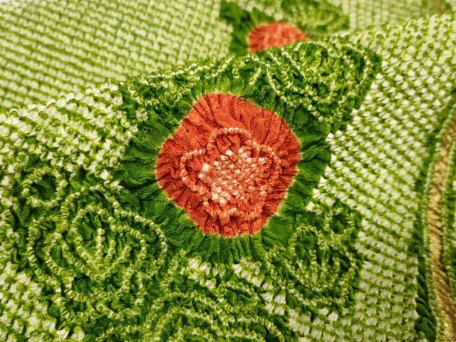 平和屋着物○和装小物 帯締め・帯揚げセット 振袖用 総絞り 草花文