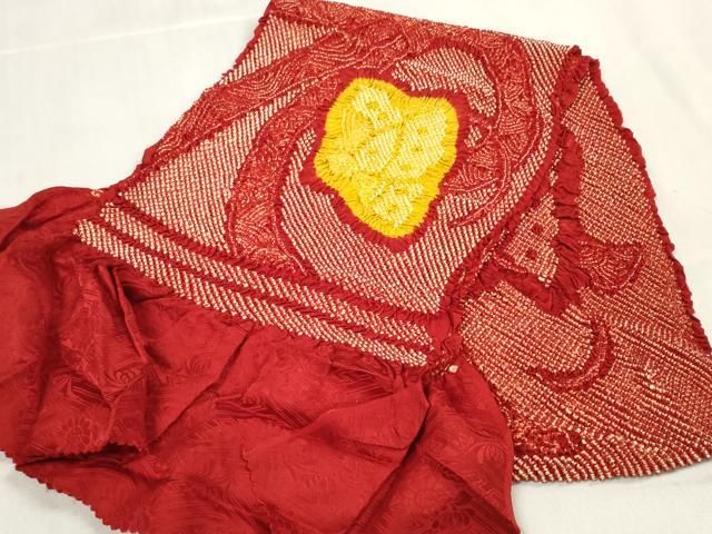 平和屋着物○和装小物 帯締め・帯揚げセット 振袖用 総絞り 熨斗舞蝶文