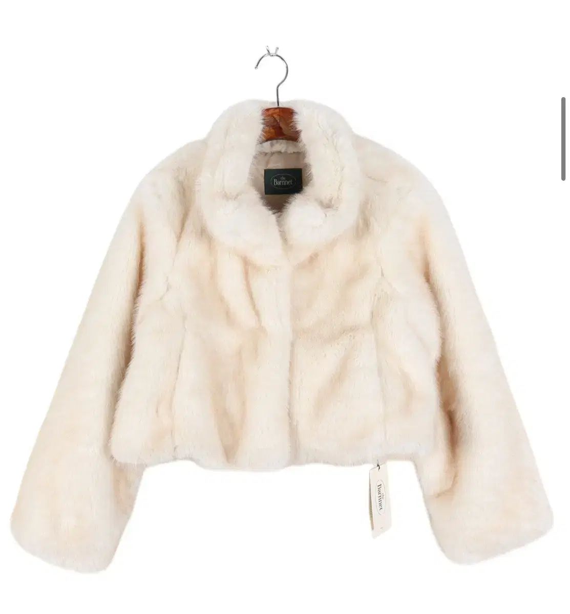 ザ バーネット クロップド ファー ジャケット アイボリー