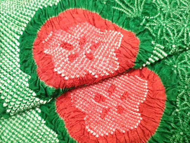 平和屋着物○和装小物 帯締め・帯揚げセット 振袖用 総絞り 舞花文 丸