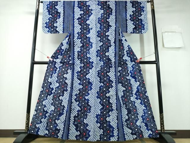 平和屋着物∴夏物 浴衣 有松鳴海絞り 舞花間道 綿 ng