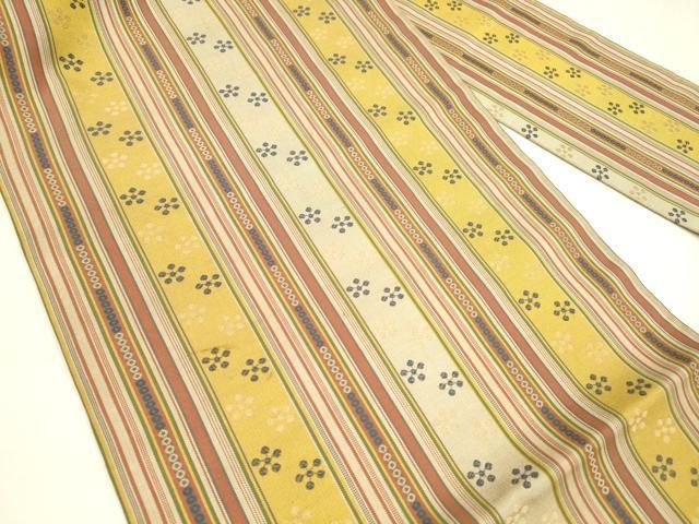 平和屋着物 全通柄九寸名古屋帯 間道 正絹 cm