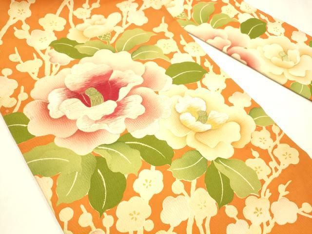 平和屋着物 アンティーク 大正ロマン 全通柄九寸名古屋帯 刺繍 草花文 正絹 cm