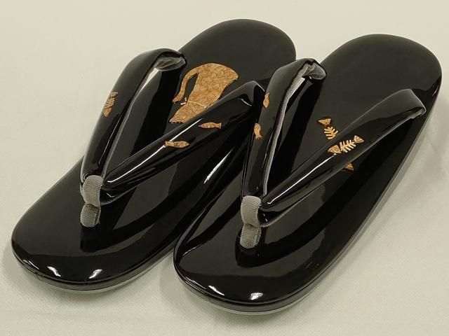 平和屋着物 和装小物 和装草履 コルク 箔加工 猫 ay