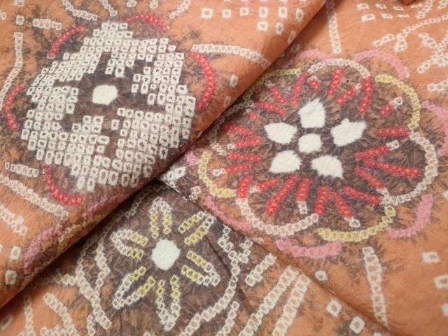 平和屋着物∴夏物 浴衣 有松鳴海絞り 菱舞花文 綿 ng