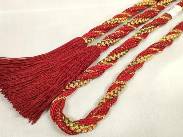 平和屋着物○和装小物 帯締め・帯揚げセット 振袖用 総絞り 花繋ぎ 丸