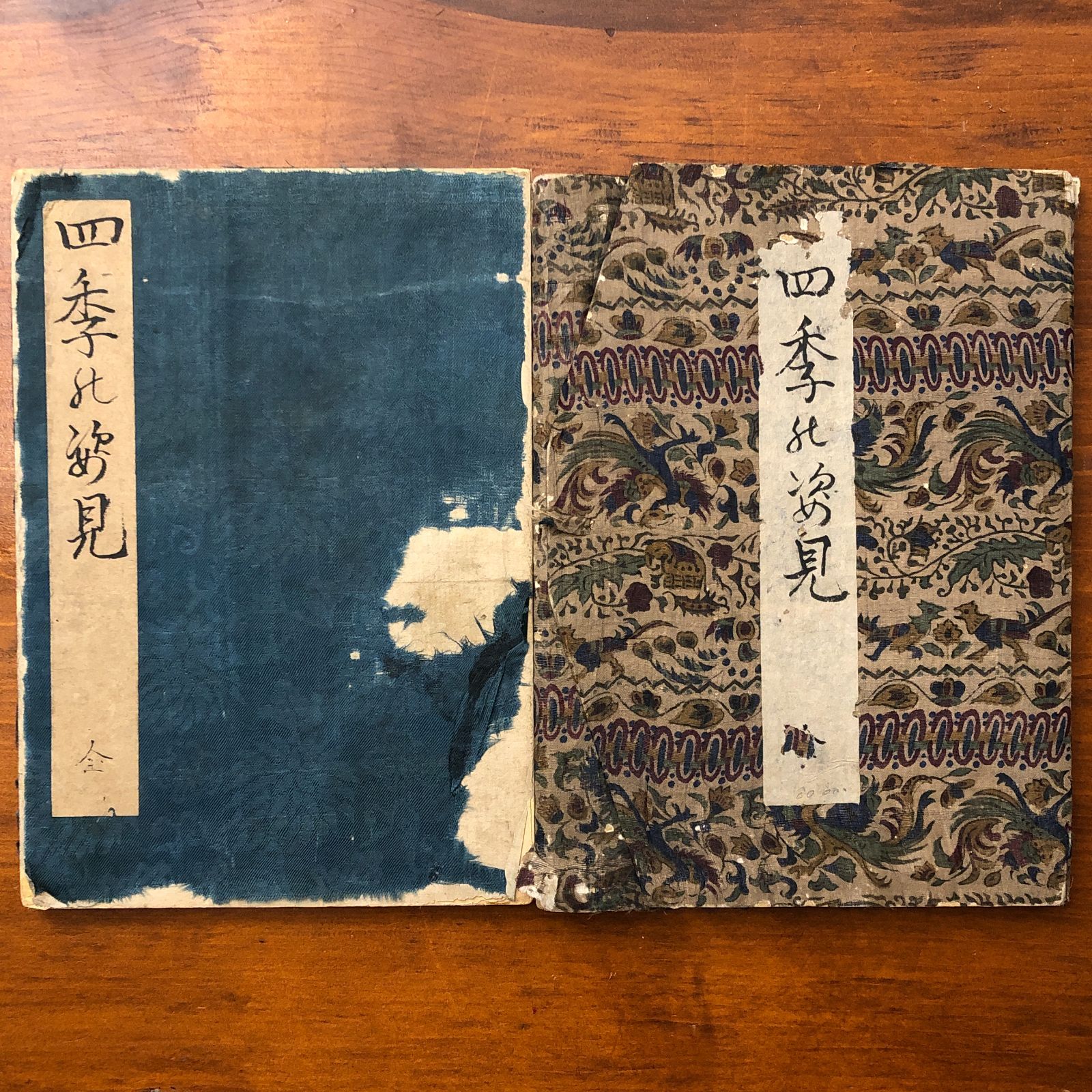 喜多川歌麿 彩色木版 春画「四季の姿見」（外題） 出版年等不明