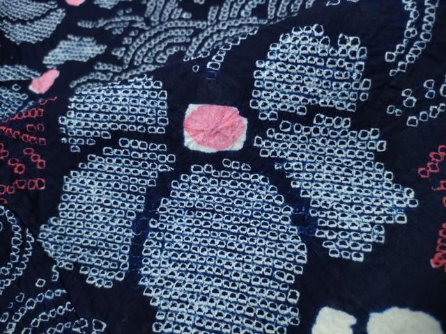  平和屋着物∴夏物 浴衣 有松鳴海絞り 青海波蔦の葉文 綿 ng 浴衣単品 浴衣