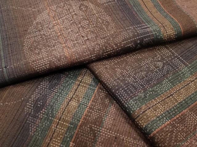 平和屋着物 上質な紬 吉祥間道 正絹 gh