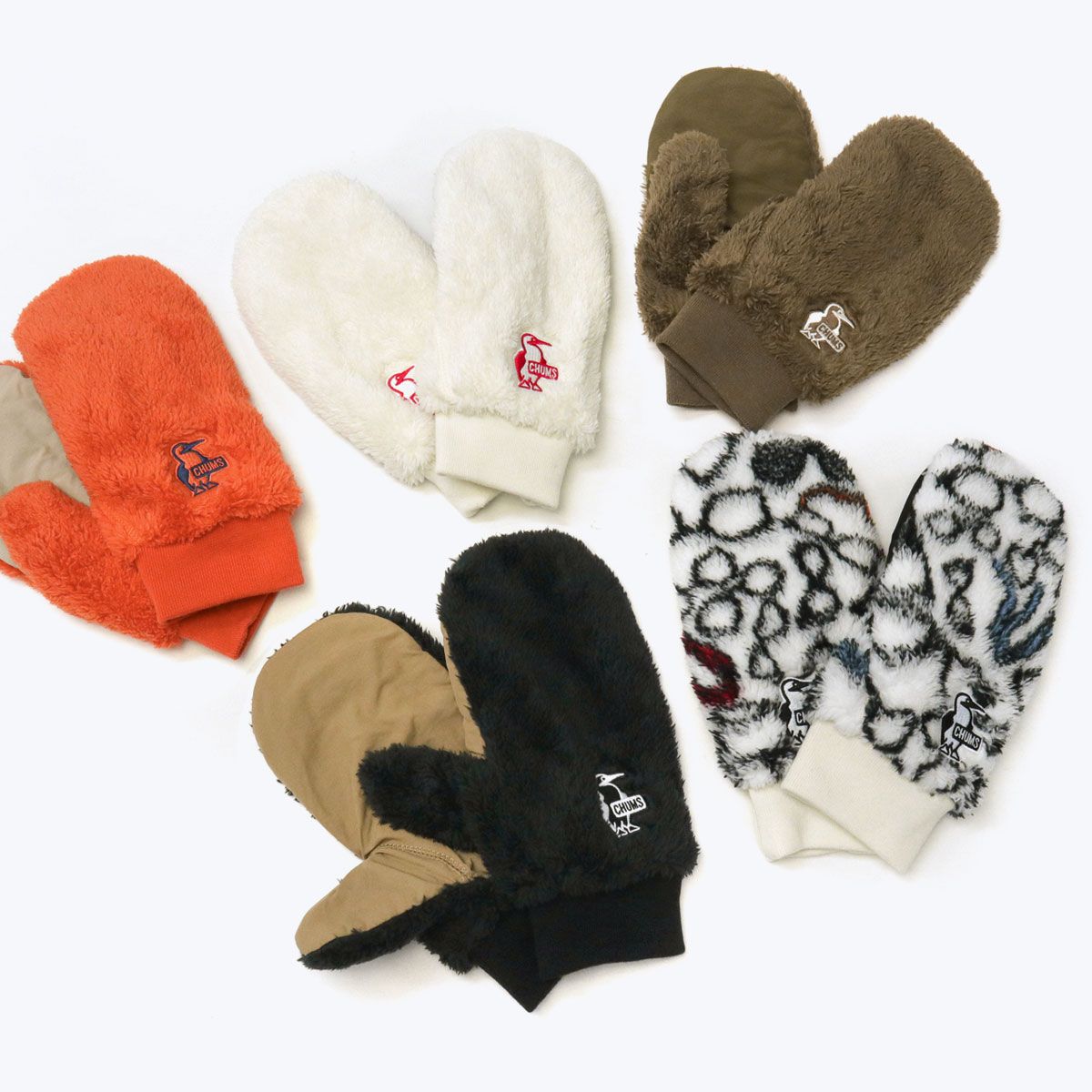 【日本正規品】 チャムス 手袋 メンズ レディース 防寒 CHUMS 暖かい おしゃれ ミトン 大きめ ブランド ミトングローブ ボア エルモフリースミトン CH09-1307 IvoryxNavy