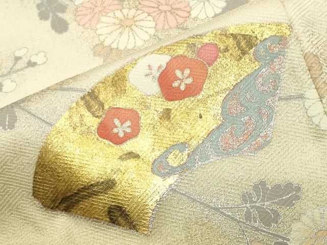  平和屋着物 訪問着 地紙重ね群鶴花文 暈し染め 金銀彩 正絹 gh 訪問着 付け下げ 着物