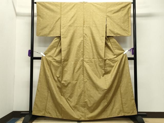 平和屋着物 上質な紬 鳳凰花唐草文 正絹 gh