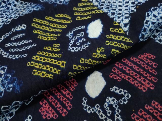  平和屋着物∴夏物 浴衣 有松鳴海絞り 舞花文 綿 ng 浴衣単品 浴衣