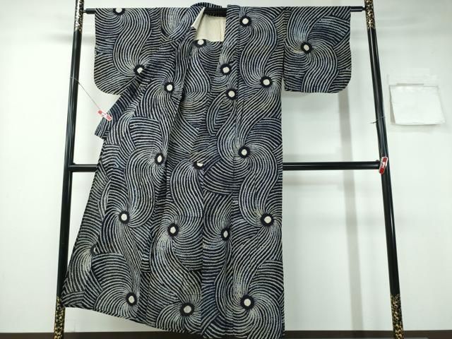 平和屋着物∴夏物 浴衣 有松鳴海絞り 立波文 綿 ng