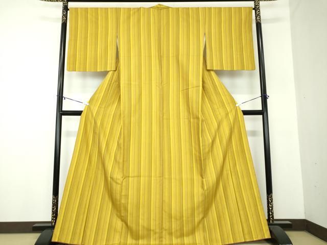 平和屋着物 本場黄八丈 綾織 紬 間道 正絹 ps