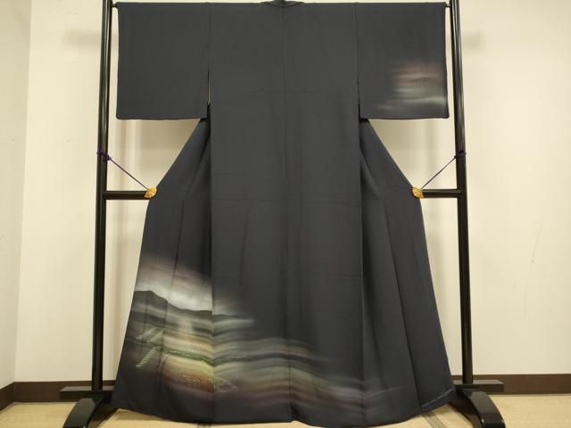 平和屋着物 訪問着 霞文 暈し染め 正絹 du