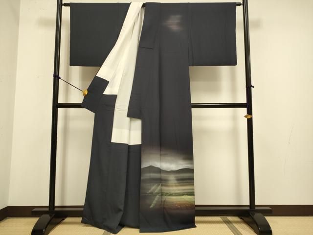 平和屋着物 訪問着 霞文 暈し染め 正絹 du