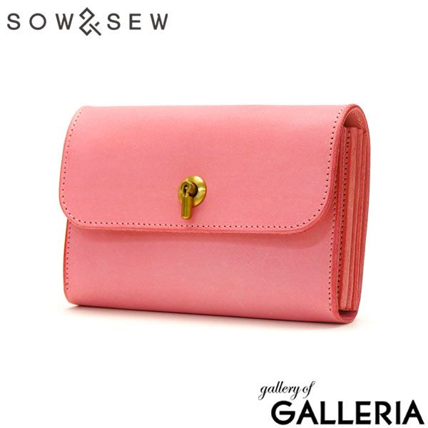 財布 レディース 本革 MAINE メイン フラップ ギャルソンウォレット ミドル かぶせ SOW SEW ソウアンドソウ MN GR 02 FUXIA