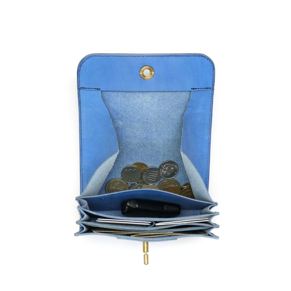  財布 レディース 本革 MAINE メイン フラップ ギャルソンウォレット ミドル かぶせ SOW-SEW ソウアンドソウ MN-GR 02 COBALTO その他 折り財布