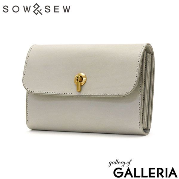 財布 レディース 本革 MAINE メイン フラップ ギャルソンウォレット ミドル かぶせ SOW-SEW ソウアンドソウ MN-GR 02 CENERE