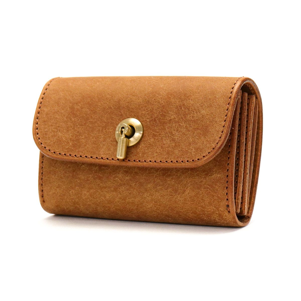財布 レディース 本革 PUEBLO プエブロ ミニウォレット フラップ ギャルソンウォレット SOW-SEW ソウアンドソウ PB-GR 03 CAMEL