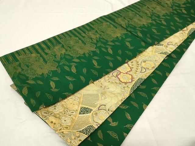u*a様 10100 華 袋帯 正絹 辻が花 染め 緑 u*a様 10100 華 袋帯 正絹 辻が花 染め 緑