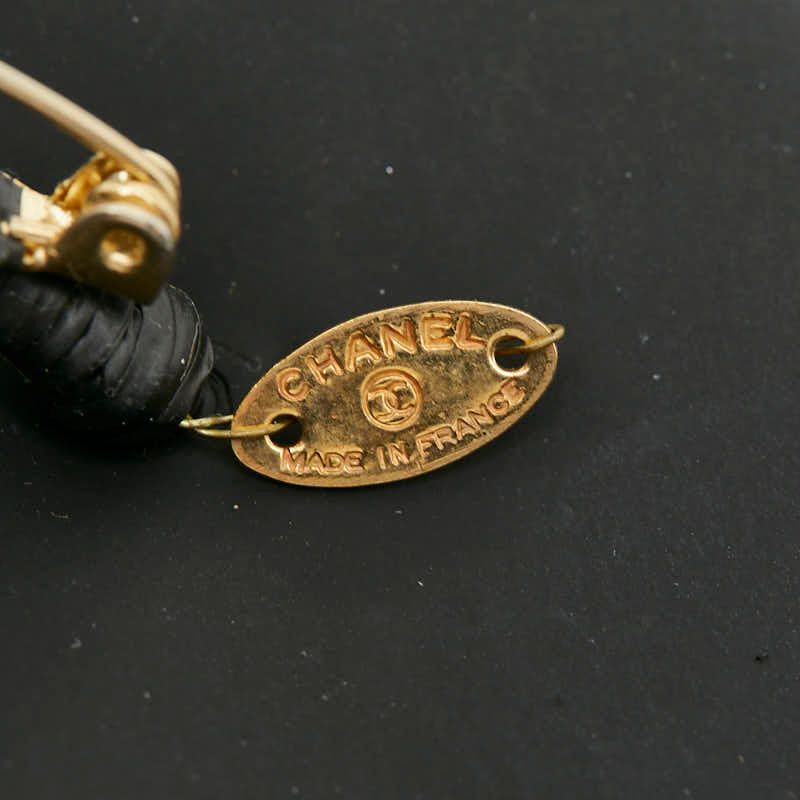  シャネル カメリア ブローチ コサージュ ブラック レザー メタル レディース CHANEL 1-0246343 その他 アクセサリー