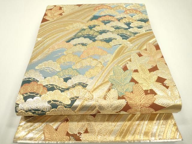 平和屋着物▽六通柄袋帯 舞葉松文 金銀糸 正絹 逸品 DAAZ6311fe - メルカリ