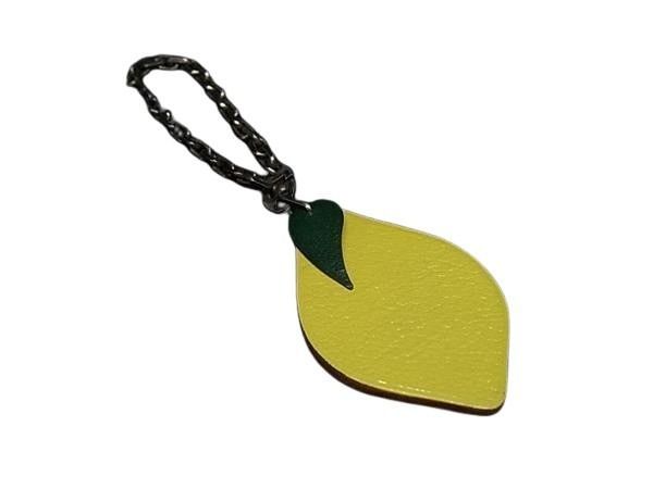 HERMES エルメス バッグチャーム フルーツポルトクレ イエロー レザー ユニセックス