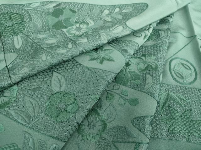 平和屋着物 中国三大刺繍 スワトウ刺繍 汕頭刺繍 総刺繍 訪問着 吉祥花文 暈し染め 正絹 ps