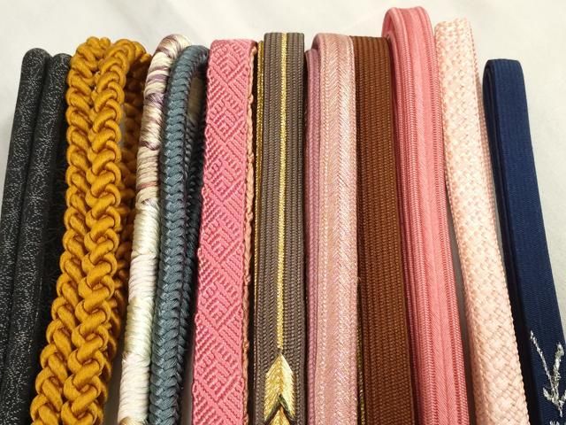 平和屋着物 和装小物 帯締め10本セット 組紐 丸ぐけ 高麗組 角八つ組 金糸 zzz