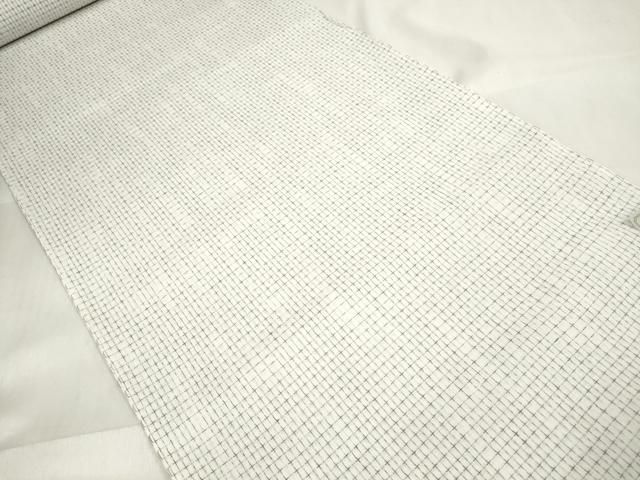 平和屋着物∴夏物 男性 浴衣 反物 着尺 格子 綿麻 zzz