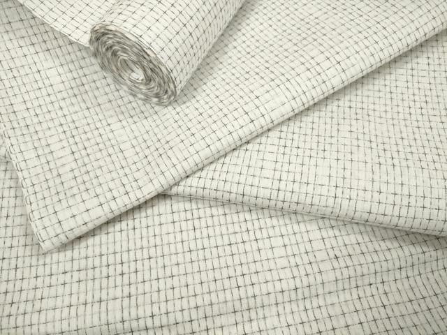 平和屋着物∴夏物 男性 浴衣 反物 着尺 格子 綿麻 zzz