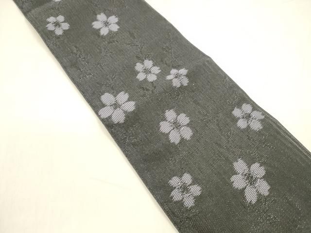 平和屋着物 夏物 半幅帯 枝桜 黒地 cm