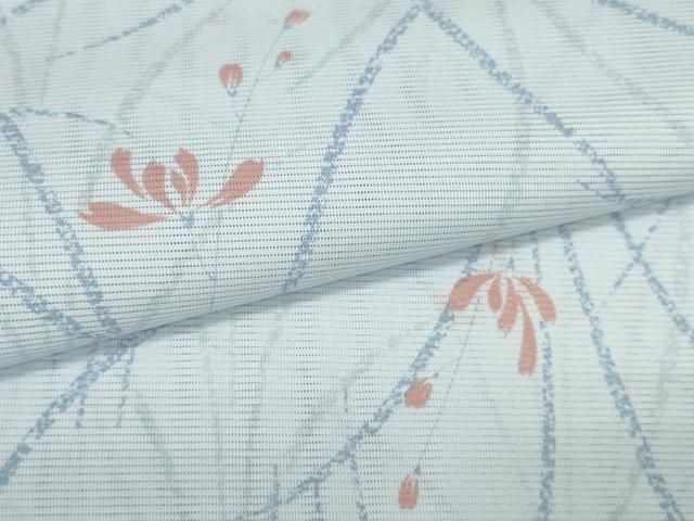  平和屋着物 夏物 小紋 反物 着尺 絽 草花文 洗える着物 zzz 小紋 着物反物