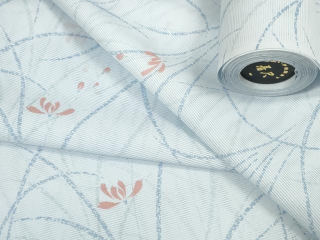 平和屋着物 夏物 小紋 反物 着尺 絽 草花文 洗える着物 zzz