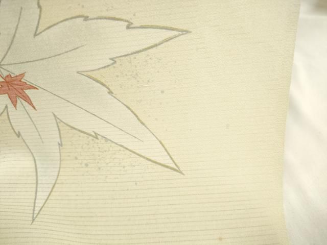  平和屋着物 夏物 小紋 反物 着尺 絽 楓に蜻蛉 洗える着物 zzz 小紋 着物反物