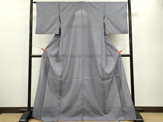 平和屋着物 夏物 色無地 絽 鈍色 洗える着物 ze