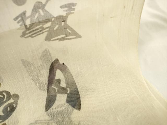 平和屋着物＊夏物　名古屋帯　帯反物　天然繭　絹芭蕉布　粋結び　しゃら・ら　証紙付き　逸品　未使用　DABA7099zzz 平和屋着物 夏物 名古屋帯 帯反物 天然繭 絹芭蕉布 粋結び しゃら ら