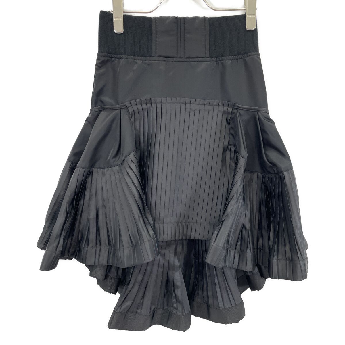 sacai サカイ 25 SS 25-07679 ﾌﾞﾗｯｸ ﾌﾟﾘｰﾂﾃﾞｻﾞｲﾝ Nylon Twill Skirt ﾅｲﾛﾝﾂｲﾙｽｶｰﾄ 0
